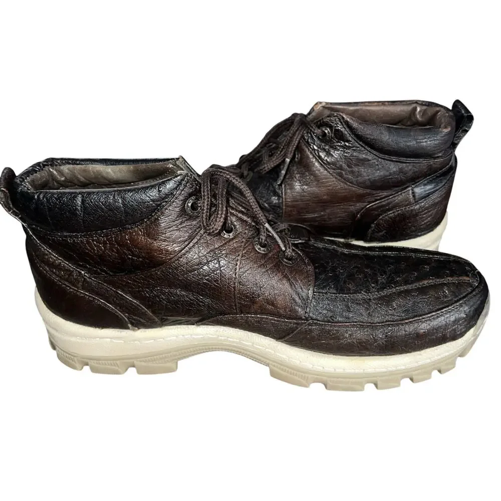 Reptillus Men’s Sz 12M Ostrich Leather Chukka Boots Made In Mexico